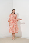 Flora Midi Dress Orange