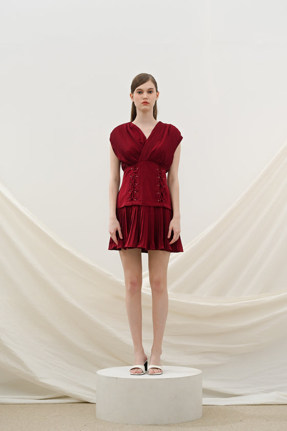 Emporio mini dress in maroon