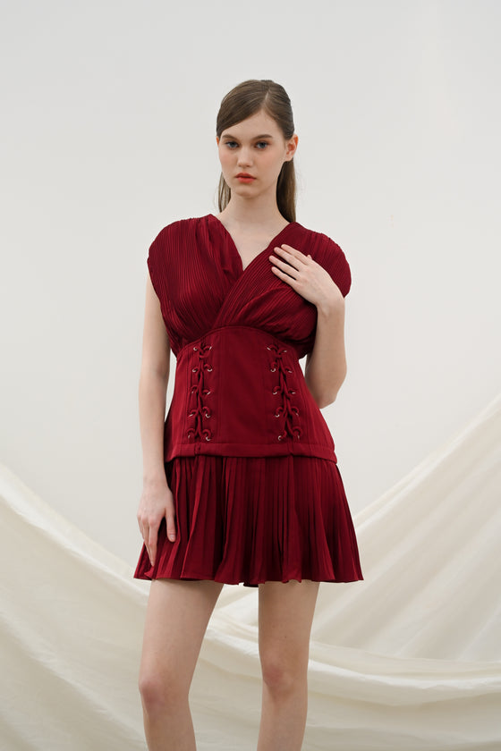 Emporio mini dress in maroon
