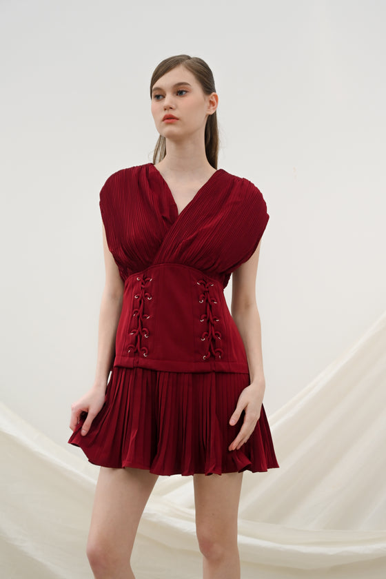Emporio mini dress in maroon
